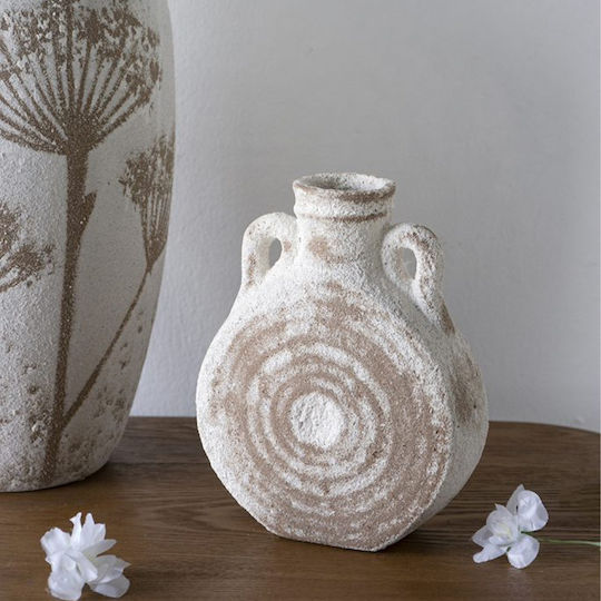 Artekko Decorative Vase Antique White 15.5x7x19.5cm