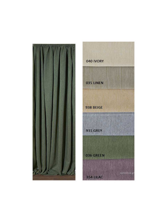 Anna Riska Κουρτίνα με Τρέσα Duplo Ριγέ 036-Green 140x270εκ.