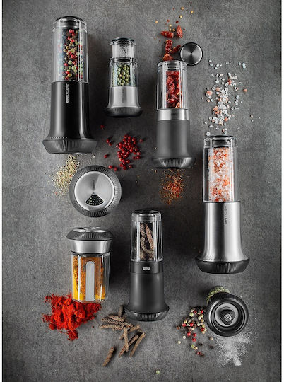 Electric Set Spice Mills Inox in Black Color 15cm 1pcs