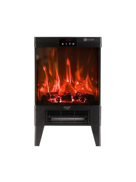 Adler Floor Electric Fireplace 2000W 32.8x18cm Black