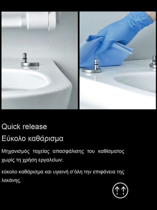 GSI Wandhängende Toilette mit Schlank Deckel Sanftes Schließen Weiße