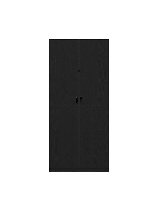 Ușă dublă Dulap de Haine Black Walnut 90x52x200cm