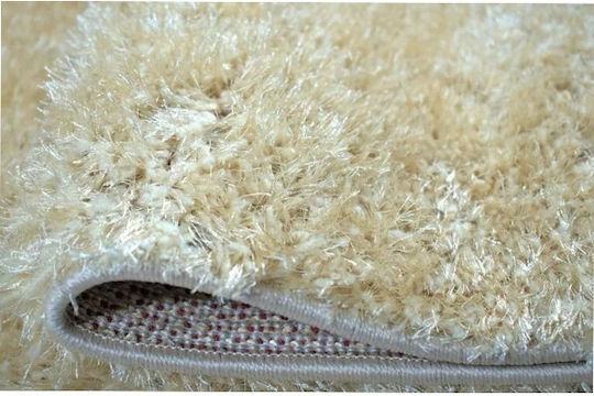 SpitiBazaar Shaggy 3d Teppich Rechteckig Zottelig Synthetisch,Polyester/Cotton/Leather Ecru
