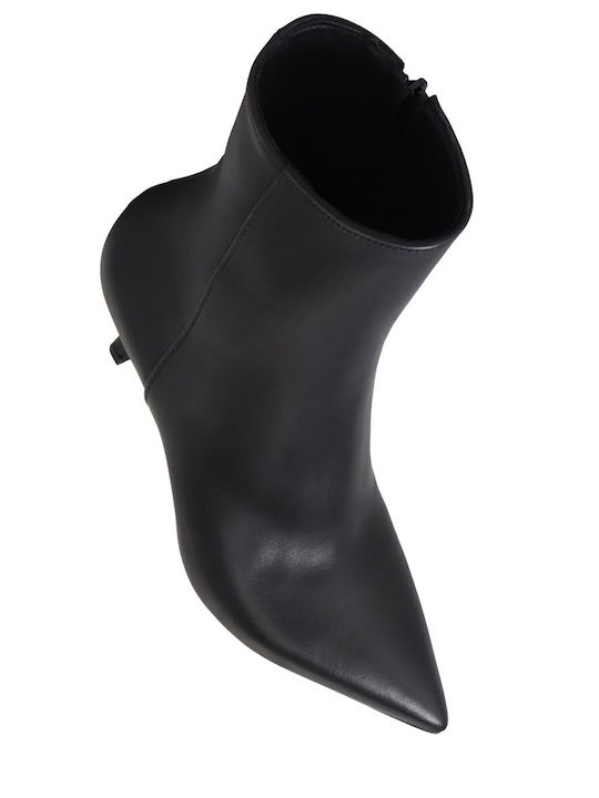 Leder Stiefeletten Damen Schwarz