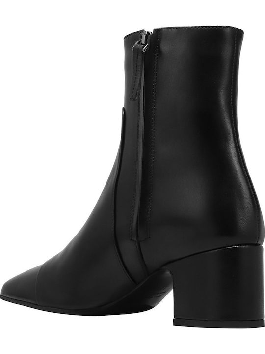 Brogue Leder Stiefeletten Damen Schwarz