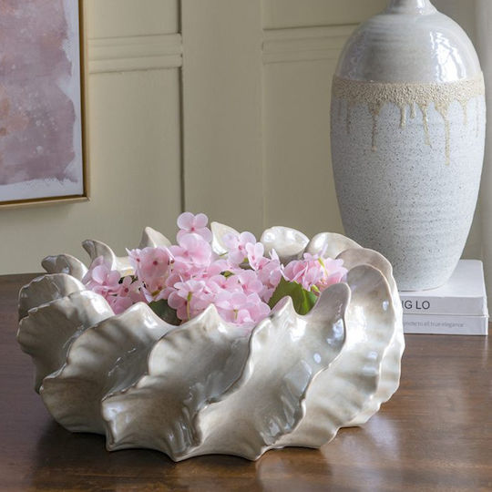 Artekko Decorative Vase Glazed Beige 40x15x40cm
