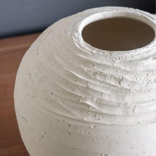 Artekko Διακοσμητικό Βάζο Κεραμικό Λευκό Φ18.5xΥ18.5cm