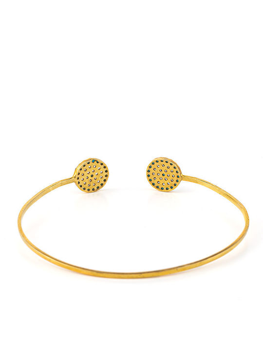 George Art Jewels Women's Bracelet with design Eye made of Silver Gold Plated with Zircon