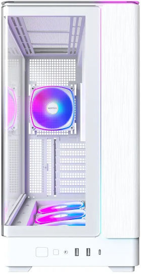 Montech King 45 Pro Gaming Midi Tower Computer Case with Side Window White