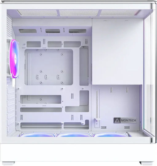Montech King 45 Pro Gaming Midi Tower Computer Case with Side Window White