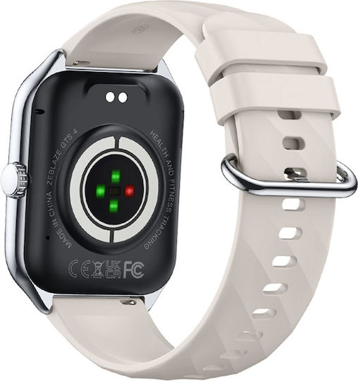 Zeblaze GTS 4 Aluminium 39mm Smartwatch mit Pulsmesser (Silber)