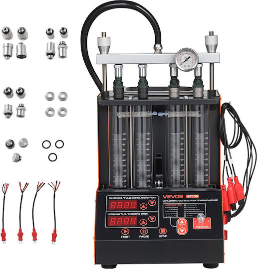 Fuel Injector Cleaning Device Vevor 9 Test Functions Ultrasonic Cleaning Machine 4-Cylinder 28khz Car Injector Cleaning Machine Drain Valve Operating Voltage 12v Car Motorcycle