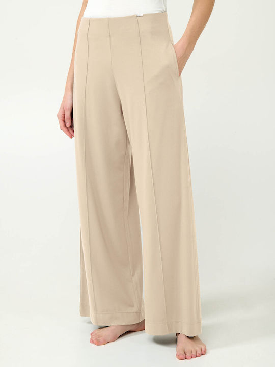 Vamp Winter Damen Pyjama-Hose Beige Soleil