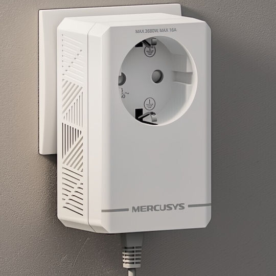 Mercusys MP500P Kit v1 Powerline Dublu pentru Conexiune prin Cablu cu Prin trecere Prize și Port Gigabit Ethernet