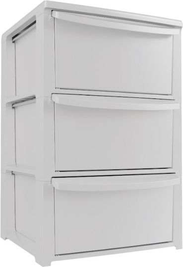 ArtPlast Snappy Τρόλεϊ Κουζίνας Πλαστικό 3 Θέσεων Λευκό 39x38.5x60cm