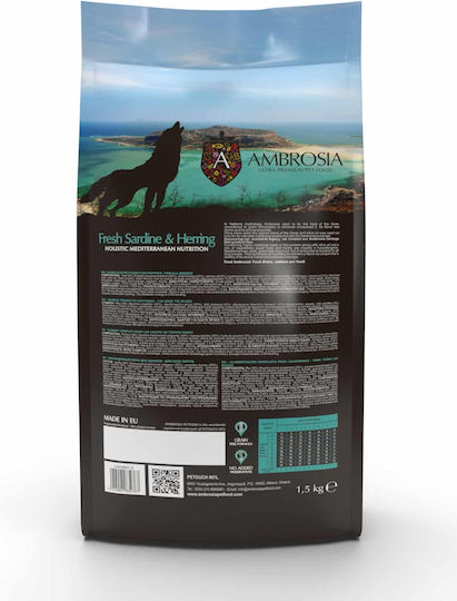 Ambrosia Fresh Sardine & Herring 5kg Dry Food Grain-Free for Puppies with Herring