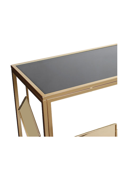 Metal Console Table Gold, Black L120xW34xH85cm