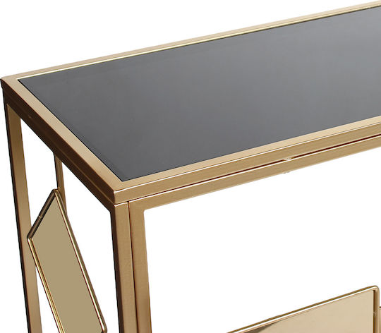 Metal Console Table Gold, Black L120xW34xH85cm