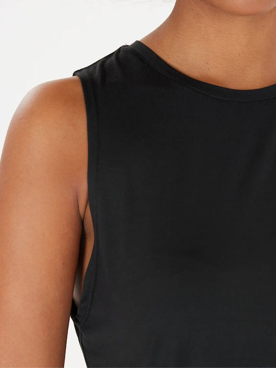 Γυναικείο Αθλητικό Crop Top Αμάνικο Black