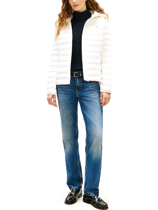 Women's Long Puffer Jacket for Winter with Hood Graphite
