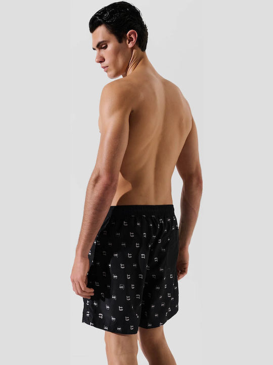 Men's Swimwear Shorts Black With Patterns