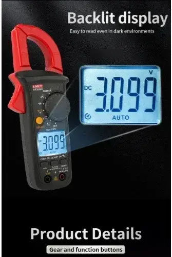 Uni-T Αμπεροτσιμπίδα Ψηφιακή 200A AC UT200A+ με Ακροδέκτες