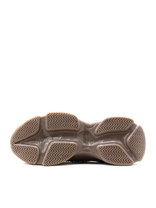 Mistica Rhinestones Chunky Sneakers Beige-gold