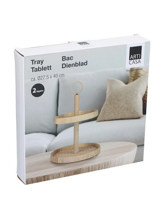 Arti Casa Ξύλινη Εταζέρα 2 Ορόφων Ø27.5cm Π27.5xΜ40cm
