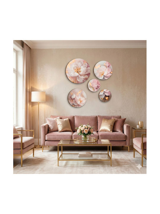 Runde Gemälde Wand Originelle Wanddekorationen Wohnzimmer Rosa Glamour