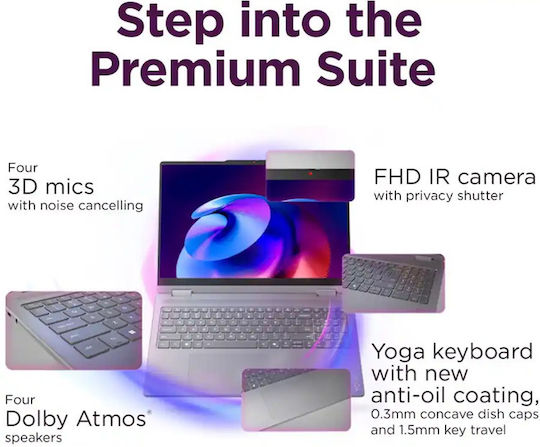 Lenovo Yoga 7i 2-in-1 16ILL10 16" IPS FHD+ Touchscreen (Ultra 5-226V/16GB/512GB SSD/W11 Home) Luna Grey (US Keyboard)