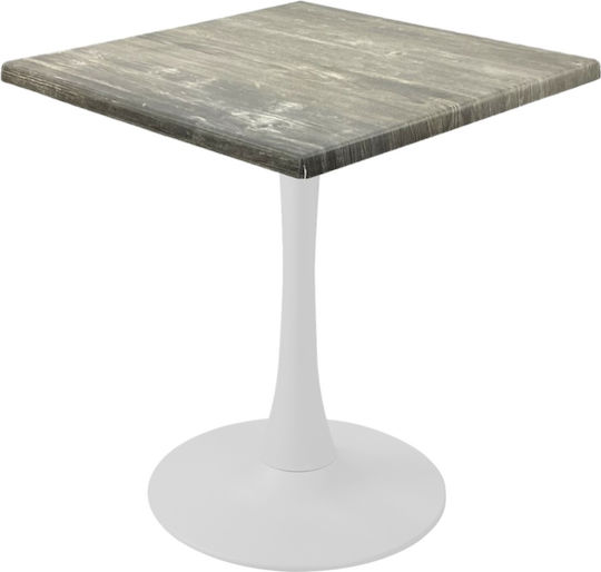 Τετράγωνο Μπαρ White 70x70x74εκ.
