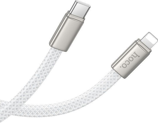 Flach USB-C zu Lightning Kabel 30W Weiß 1m
