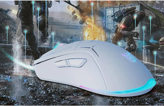 Onikuma CW917 Drahtlos RGB Gaming Gaming Maus 4800 DPI Weiß