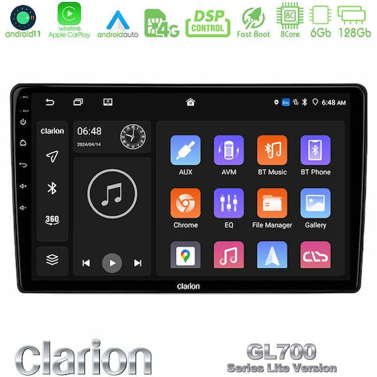 Clarion Ηχοσύστημα Αυτοκινήτου για Renault Kangoo 2013-2018 (Bluetooth/USB/WiFi/GPS/Apple-Carplay/Android-Auto) με Οθόνη Αφής 9"