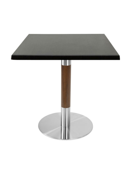 Masa Pătrată Bar Din Lemn Cu Ramă Metalică Wenge 70x70x74cm