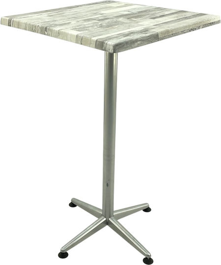 Bar Pătrat Alb Gri 80x80x107 cm Bar Pătrat Alb Gri 80x80x107 cm