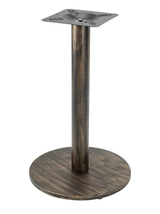 Masă Pătrată Pentru Sala De Mese Din Lemn Cu Ramă Metalică Wenge Vintage Bronz Antic 80x80x74cm
