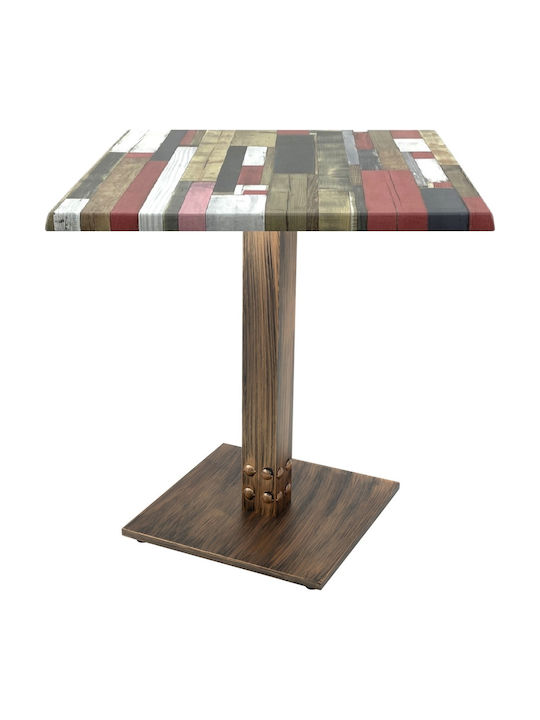Square Bar Table Wooden Raki Redden Wood 70x70x74cm