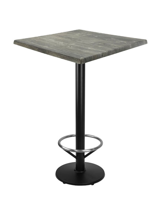 Square Table Bar Wooden with Metal Frame Green 70x70x112cm
