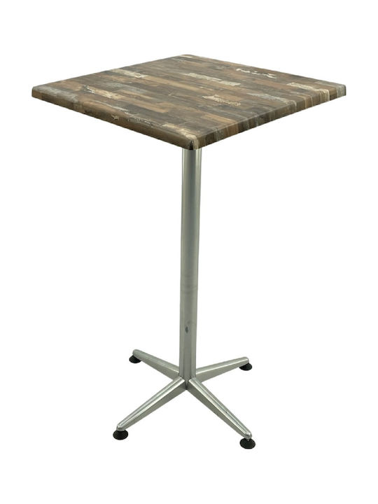Pătrat Masă Bar Classic Grey 70x70x107buc