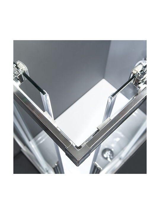 Devon Flow Corner Entry Cabinet Duș cu Glisare Ușă 97x195cm Sticlă transparentă
