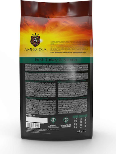 Ambrosia Fresh Turkey & Salmon 2kg Trockenfutter Diät, ohne Getreide für ältere sterilisierte Hunde mit Türkei und Lachs
