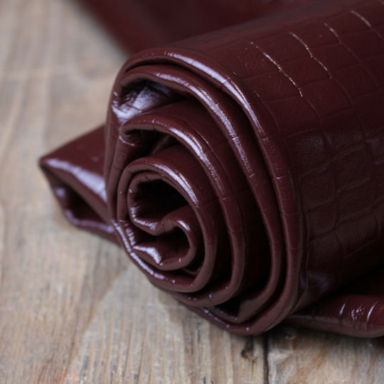 Κροκό Δέρμα Crs004 Μοσχάρι Σταμπωτό Burgundy 2.40–2.60m²