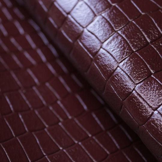 Κροκό Δέρμα Crs004 Μοσχάρι Σταμπωτό Burgundy 2.40–2.60m²