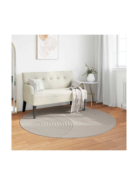 vidaXL Χαλί Φ120cm Κρεμ