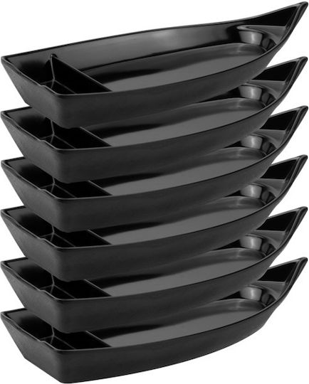 Placă De Servire Sushi În Formă De Barcă Raki Shibui 30.2x14.1xh3.6cm Melamină Neagră