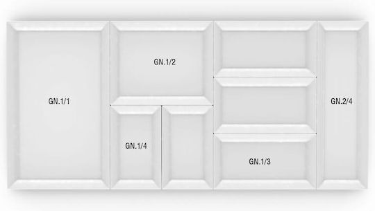Melamine Tray Gn 1/1 530x325mm Raki Orta White Color
