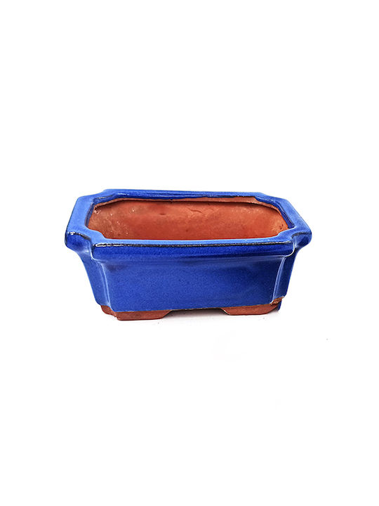 Pot Blue with Saucer 15.5x11.5x6cm.