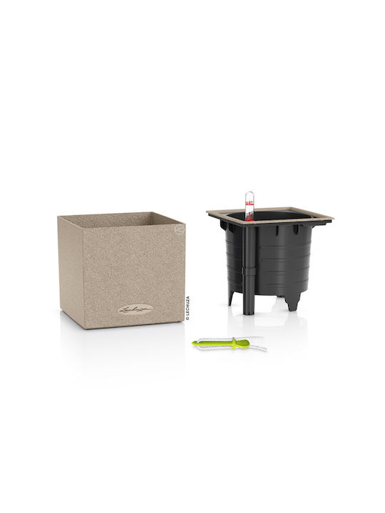 Canto with selfwatering system Pot Plastic Beige 14x14x13.5cm.
