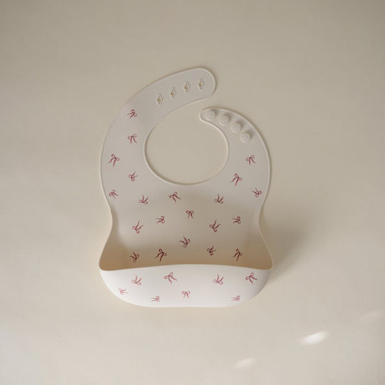 Mushie Waterproof Silicone Baby Bib with Button & Pocket Multicolour
